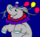 Dibujo Elefante con 3 globos pintado por ahscarly