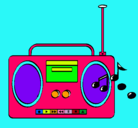Dibujo Radio cassette 2 pintado por valentina
