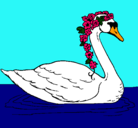Dibujo Cisne con flores pintado por alma