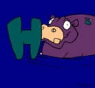 Dibujo Hipopótamo pintado por benji