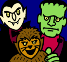 Dibujo Personajes Halloween pintado por pxndx