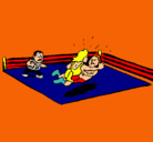 Dibujo Lucha en el ring pintado por emiliano