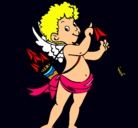 Dibujo Cupido pintado por saby