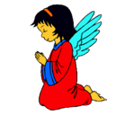 Dibujo Ángel orando pintado por arce
