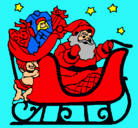 Dibujo Papa Noel en su trineo pintado por amalia