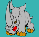 Dibujo Rinoceronte II pintado por wali