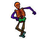 Dibujo Esqueleto contento pintado por pau