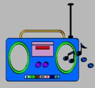 Dibujo Radio cassette 2 pintado por HURIATA
