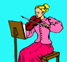 Dibujo Dama violinista pintado por keylineystephany