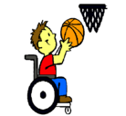 Dibujo Básquet en silla de ruedas pintado por basquet