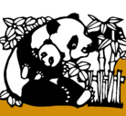 Dibujo Mama panda pintado por laura04