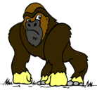 Dibujo Gorila pintado por GORILON
