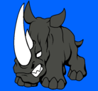 Dibujo Rinoceronte II pintado por laura