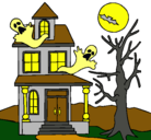 Dibujo Casa fantansma pintado por hallowencalabaza