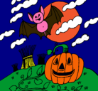 Dibujo Paisaje de Halloween pintado por Ximena