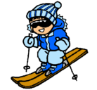 Dibujo Niño esquiando pintado por liriana