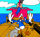 Dibujo Cigüeña en un barco pintado por javier