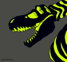 Dibujo Esqueleto tiranosaurio rex pintado por maty