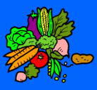 Dibujo verduras pintado por mira11