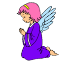 Dibujo Ángel orando pintado por raura