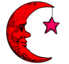 Dibujo Luna y estrella pintado por AINA
