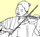 Dibujo Violinista pintado por AM