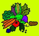 Dibujo verduras pintado por paz