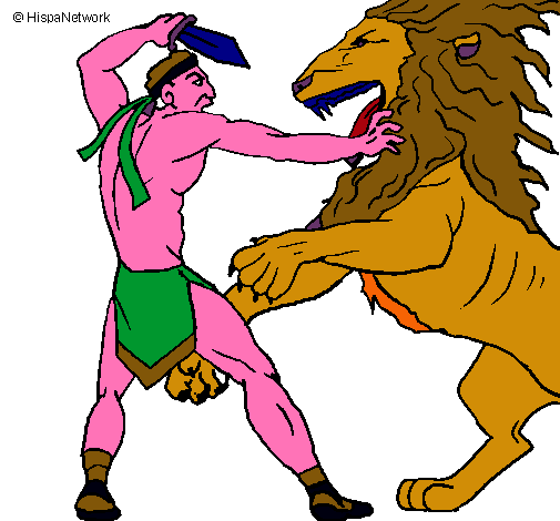 Gladiador contra león