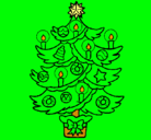 Dibujo Árbol de navidad con velas pintado por LAZARO