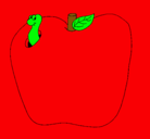 Dibujo Gusano en la fruta pintado por brnuo