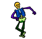Dibujo Esqueleto contento pintado por nora