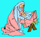 Dibujo Nacimiento del niño Jesús pintado por pollola