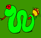 Dibujo Serpiente cascabel pintado por paula
