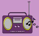 Dibujo Radio cassette 2 pintado por uniacc