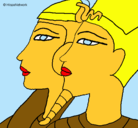 Dibujo Ramsés y Nefertiti pintado por itzel