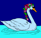 Dibujo Cisne con flores pintado por yenhy
