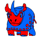 Dibujo Rinoceronte pintado por elbarcelonista