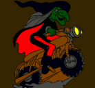 Dibujo Bruja en moto pintado por daniixshii