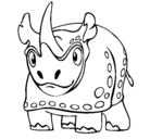 Dibujo Rinoceronte pintado por 1