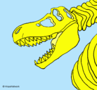 Dibujo Esqueleto tiranosaurio rex pintado por enzo