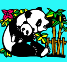 Dibujo Mama panda pintado por andrea