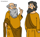 Dibujo Sócrates y Platón pintado por socrates