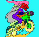 Dibujo Bruja en moto pintado por bbbbb
