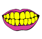 Dibujo Boca y dientes pintado por kimberly