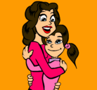 Dibujo Madre e hija abrazadas pintado por alison