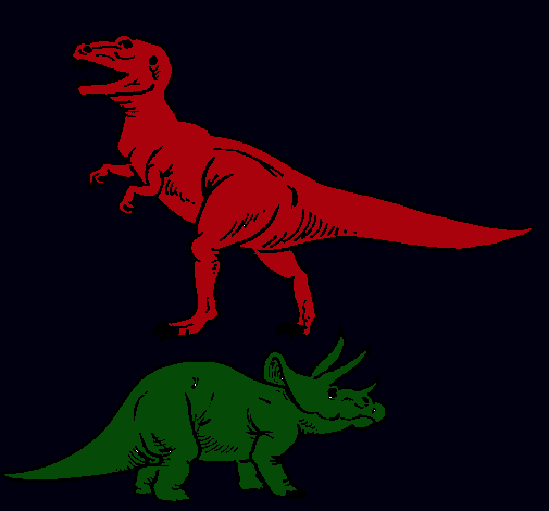 Triceratops y tiranosaurios rex