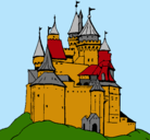Dibujo Castillo medieval pintado por soldado