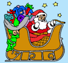 Dibujo Papa Noel en su trineo pintado por SOFI
