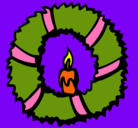 Dibujo Corona de navidad II pintado por johana
