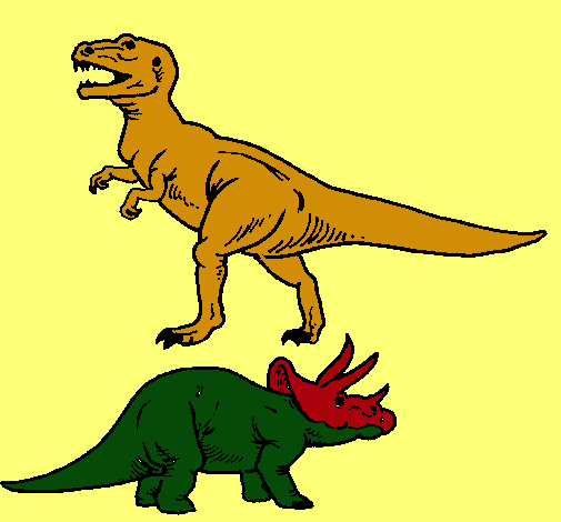 Triceratops y tiranosaurios rex